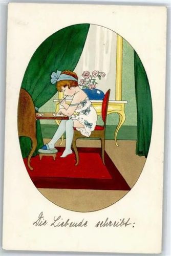 No.305 , Mädchen schreibt Brief
