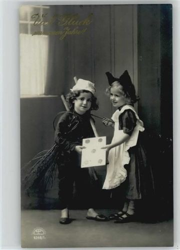 1915 Foto AK Neujahr Serie 4346-1 Kinder