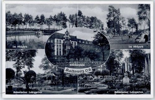Kattowitz Südpark, Botanischer Lehrgarten, Blücherplatz