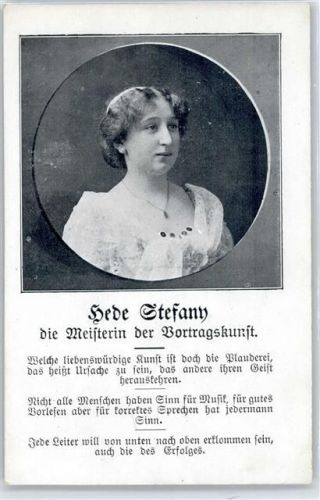 Stefann, Hede , Vortragskunst