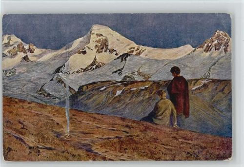 1920 sign Hans Beat Wieland Verglühen Verlag Seemann Nr. 195 Berge