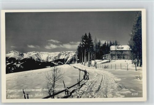 Speckbacherhütte Winter Hüttenstempel Rax-Schneeberg-Gruppe