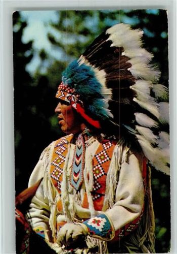 Morth American Indian in traditional head-dress ca 1965 AK