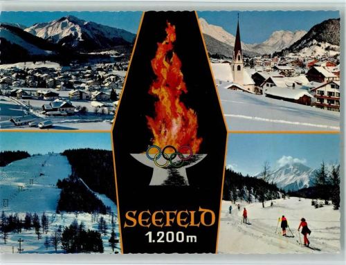 Olympisches Feuer , Skifahrer 1976 AK