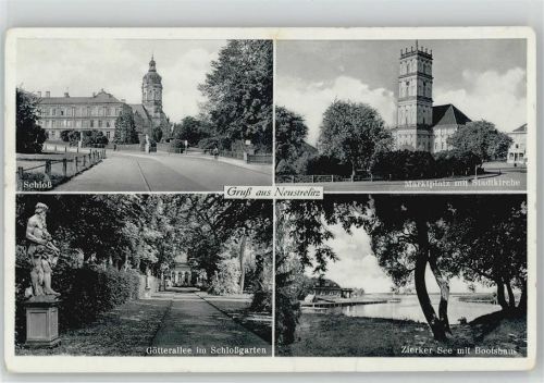 Neustrelitz Schloß Götterallee Schloßgarten Marktplatz Stadtkirche Zierker See
