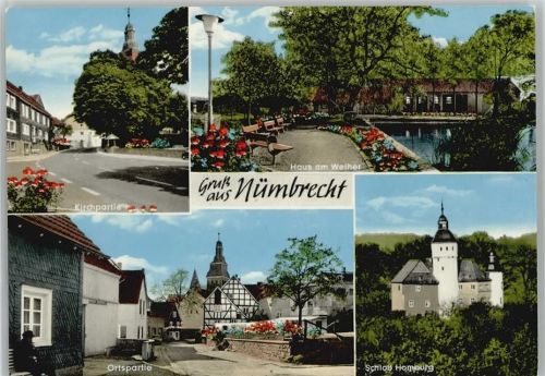 Nümbrecht Kirchpartie Ortspartie Schloß Homburg "Haus am Weiher"