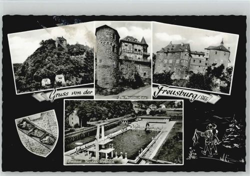 57548 W5242 Freusburg - Burg Pension Ache Freibad Kirchen-Wehbach