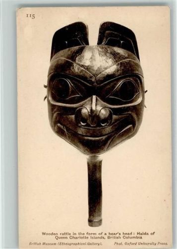 Wooden rattle in the form of a bears head - Ethno Gallery in british Museum