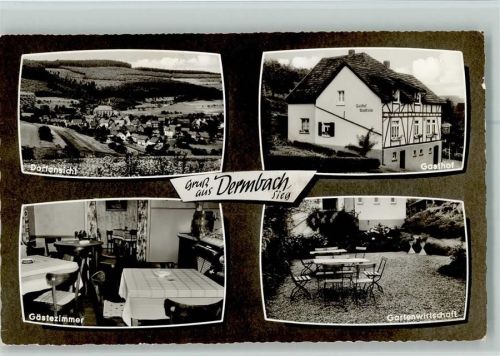Dermbach Dorfansicht Gasthof Pension Waldfriede Innenaufnahme Gästezimmer Gartenwirtschaft Terrasse