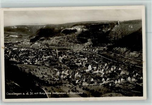 Geislingen Geamtansicht mit Burgruine Helfenstein und Ödenturm