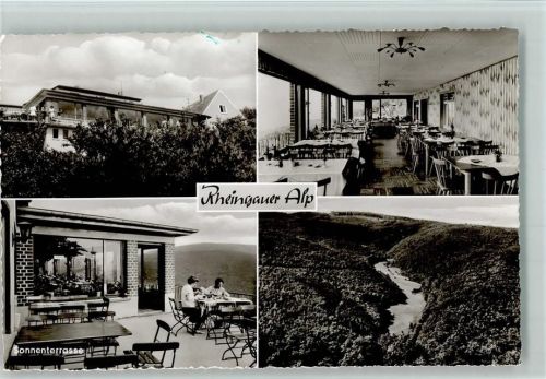 Presberg Gaststätte Rheingauer Alp Innenaufnahme Sonnenterrasse 4-Bildaufnahme