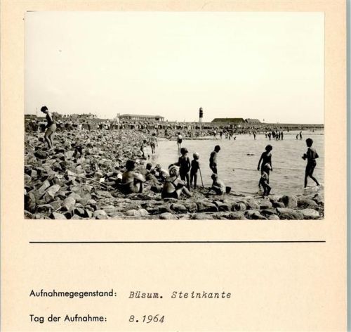 Büsum Steinkante Foto montiert auf Karton