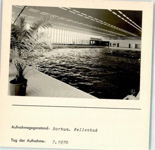 Borkum Wellenbad Innenaufnahme Foto montiert auf Karton
