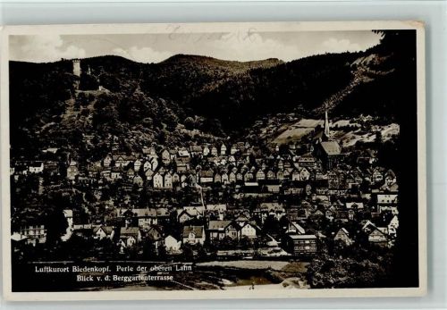Biedenkopf 1937 Blick von der Berggartenterrasse