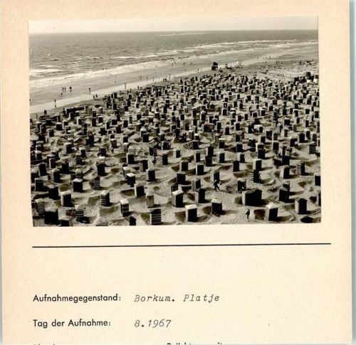 Borkum Platje Foto montiert auf Karton