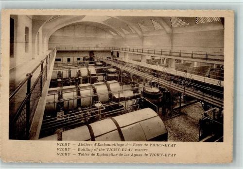 Vichy Bottling of the Vichy-Etat waters ca 1926 AK Flaschenfabrik - Werbung