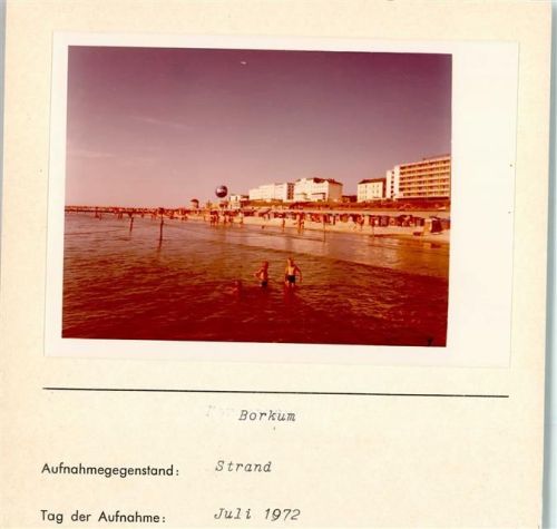Borkum Strand Foto montiert auf Karton