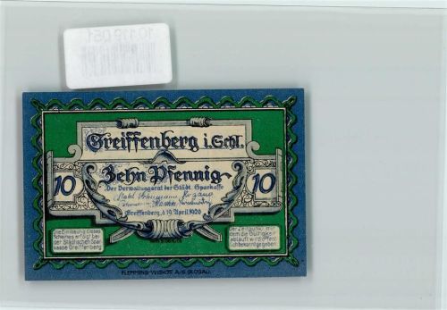 Greiffenberg Notgeld 10 Pf. Burg Greiffenstein i. Schlesien