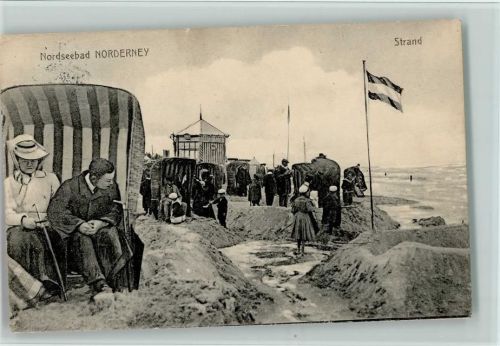 Norderney 1912 Strand Strandkörbe