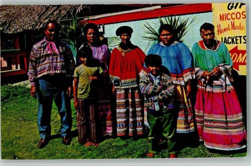 1976 Colorful Indian costumes at John Tiger Pools Indian village and gift shop