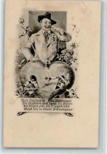 1900 Mein Herz ist ein Bienenhaus - vermenschlichte Bienen als Frauen - Poesie