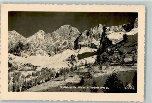 Austriahütte Dachstein Winteraufnahme Hüttenstempel