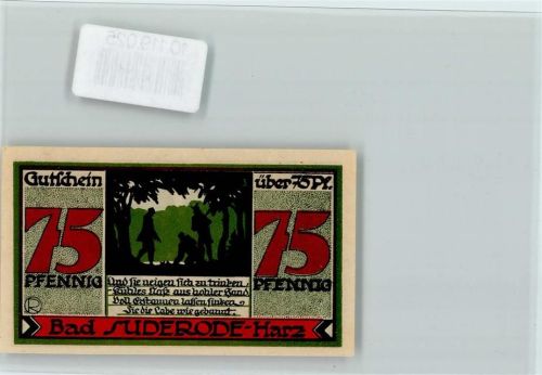 Bad Suderode Notgeld 75 Pf. Calcium Trinkkuren Harz