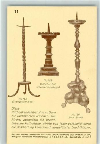 Werbung Kretschmar Nr 11 Kirchenkandelaber