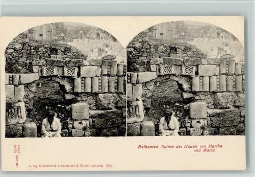 um 1900 - Ruinen des Hauses von Martha und Maria , Knackstedt & Näther Nr. 592 , sehr gute Erhaltung AK