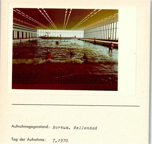 Borkum Wellenbad Innenaufnahme Foto montiert auf Karton