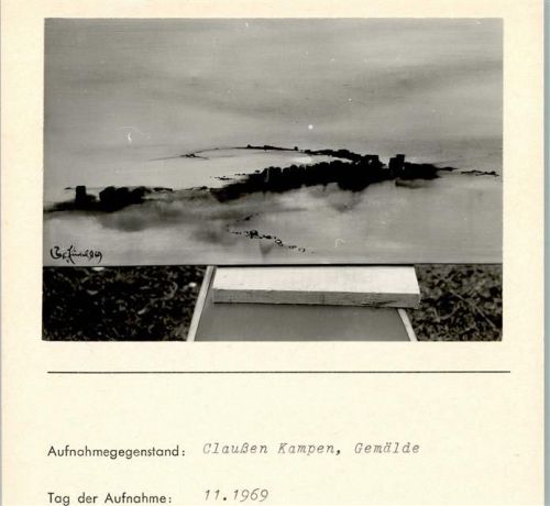 Kampen Gemälde Claußen Foto montiert auf Karton