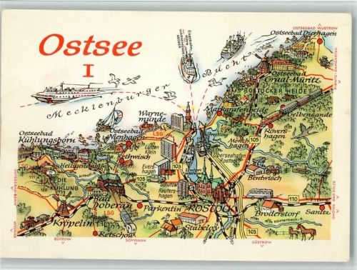 Rostock Landkarte Ostsee I