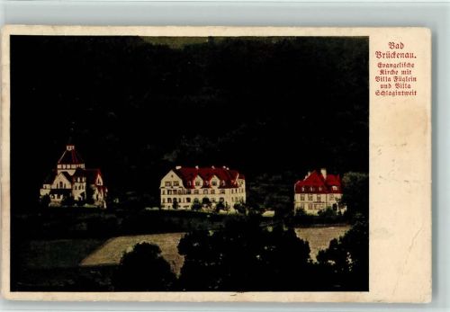 Bad Brückenau Evangelische Kirche mit Villa Füglein und Villa Schlagintweit
