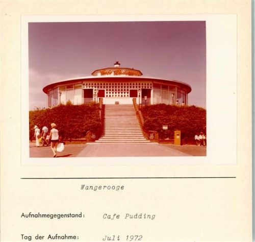 Wangerooge Café Pudding Foto montiert auf Karton