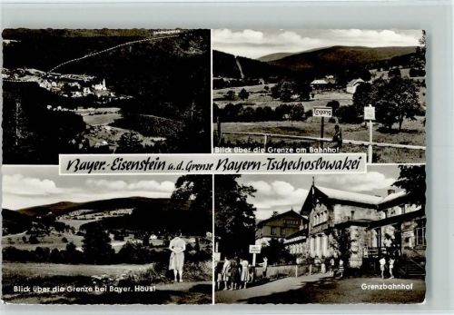 Bayerisch Eisenstein 1965 Grenzbahnhof, Blick über die Grenze AK