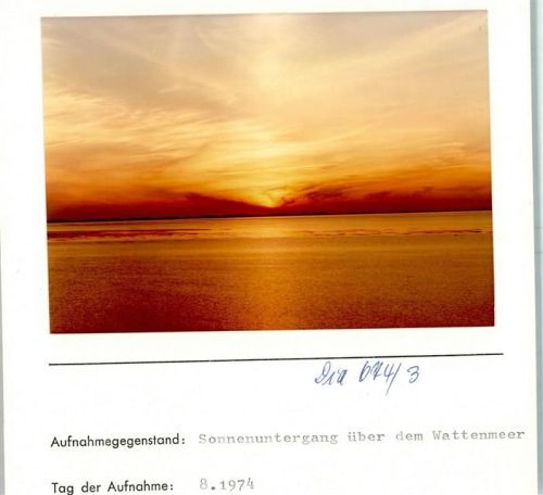 Sonnenuntergang Foto montiert auf Karton Wattenmeer
