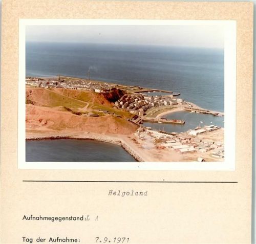 Helgoland Luftaufnahme Foto montiert auf Karton