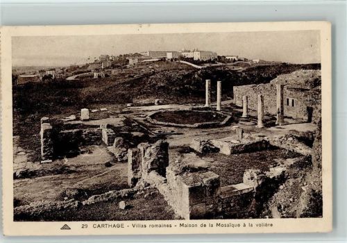 Karthago Villas romaines Maison de la Mosaique á la voliére