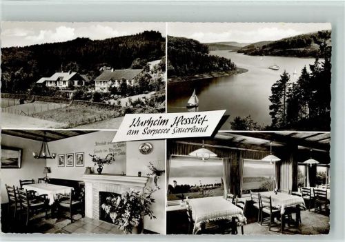 Langscheid Kurheim Hessliet am Sorpesee Innenaufnahmen Gastraum 4-Bildaufnahme