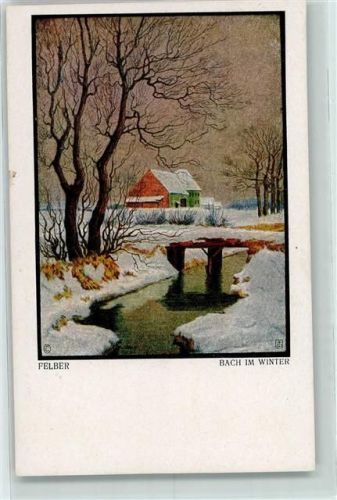 Nr. 250 - Bach im Winter von Felber, sehr gute Erhaltung AK