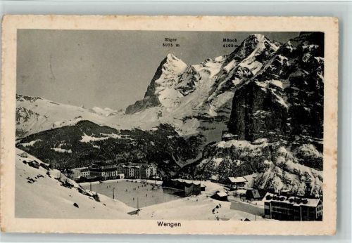 Wengen 1916 Eisbahn Eiger Mönch
