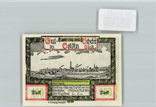 Soldin Myslibórz - Notgeld Ehem. Burg auf dem Domweinberg