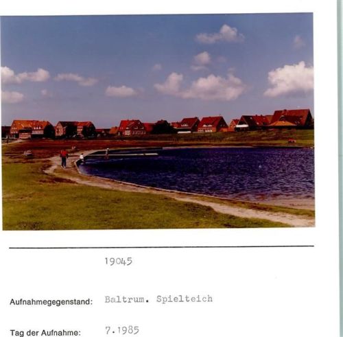 Baltrum Spielteich Foto montiert auf Karton