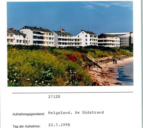Helgoland Am Südstrand Foto montiert auf Karton