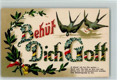 WK I Behüt Sich Gott, Schwalben, Zweibund AK