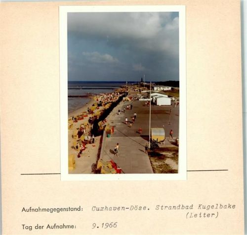 Cuxhaven Cuxhaven Döse Strandbad Kugelbake Foto montiert auf Karton