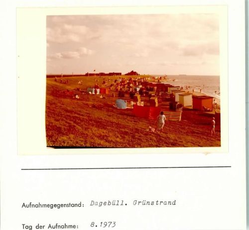 Dagebüll Grünstrand Foto montiert auf Karton