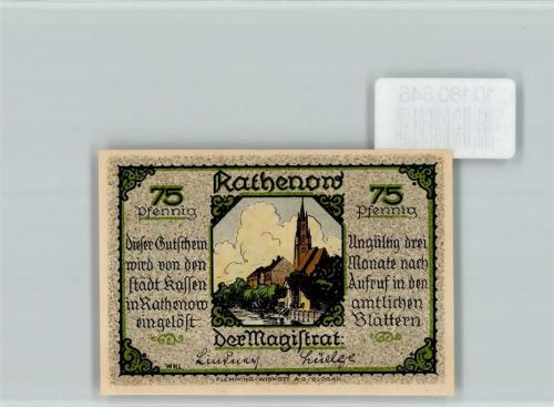 Rathenow Notgeld Rathenower Zietenhusar Pferd