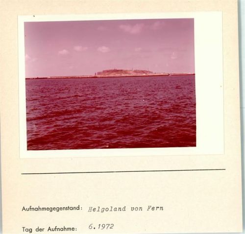 Helgoland Helgoland von fern Foto montiert auf Karton
