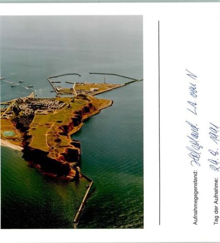 Helgoland Luftaufnahme von Norden Foto montiert auf Karton